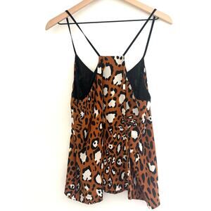 TOPSHOP Tall Cheetah Camisole Top Women's‎ Size 8 Spaghetti Strap Y2K Baddie